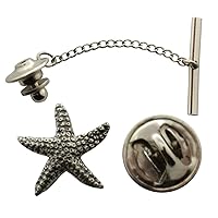 Starfish Tie Tack ~ Antiqued Pewter ~ Tie Tack or Pin - Antiqued Pewter