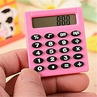 Pocket Cartoon Mini Calculator Handheld Pocket Type Coin Batteries Calculator. (Color : Silver)