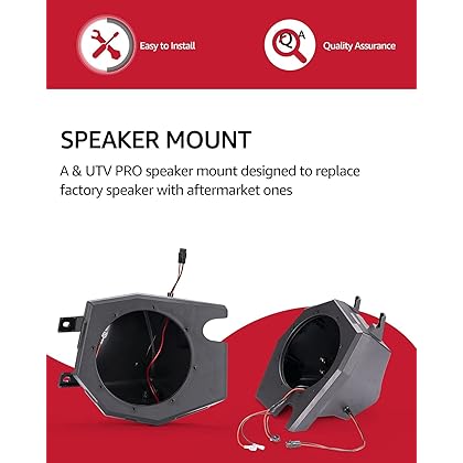 UTV 6.5'' inch Speaker Pods, A & UTV PRO Front Kick Speaker Enclosure Panel, Water-Resistant For 2014-2021 Polaris RZR 900 / XP 1000 / XP Turbo Accessories (2pcs)