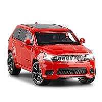 Scale Model Cars Diecast 1:32 for Jeep Grand Cherokee Trackhawk Sound and Light Model Cars Alloy Model Display Adult Collection Toy Car Model (Color : Red)