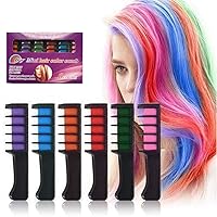 6 Colors Hair Chalk Comb Temporary Bright Hair Color Dye Non-Toxic Washable Hair Dye Colors Perfect Hair Dyeing Changing Gift for for Cosplay, Christmas and DIY, Halloween, Children's Day