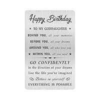 Goddaughter Birthday Card, Happy Birthday Goddaughter Gifts Ideas, Small Engraved Wallet Card