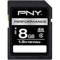 PNY 8GB Memory Card - 4 Performance - 1.5hr HD Video - P-SDHC8G4H-GEBF