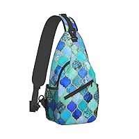 Stone Pattern Print Crossbody Backpack Shoulder Bag Cross Chest Bag For Travel, Hiking Gym Tactical Use