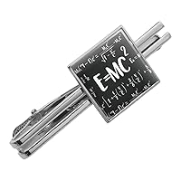 E=MC 2 Energy Mass Equation Albert Einstein Theory of Special Relativity Math Square Tie Bar Clip Clasp Tack- Silver or Gold