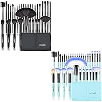 VANDER Save 20% on 32Pcs Black Makeup Brushes+32Pcs Blue Makeup Brushes Set, Foundation Brush Eyeshadow Brush Makeup Kit