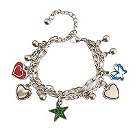 Titanium Steel Bracelets for Women Girls Butterfly Heart Star Accessories Charm Bracelet Fashion Bracelet Jewelry