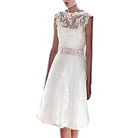 Women's A Line Appliques Wedding Dresses Short Bridal Party Dress