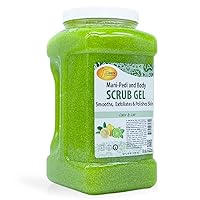 SPA REDI – Lemon & Lime Pumice Scrub Gel, Exfoliating, Hydrating & Nourishing, Infused with Hyaluronic Acid, Amino Acids, Panthenol and Comfrey Extract for Glowy Smooth Skin – 128oz Gallon