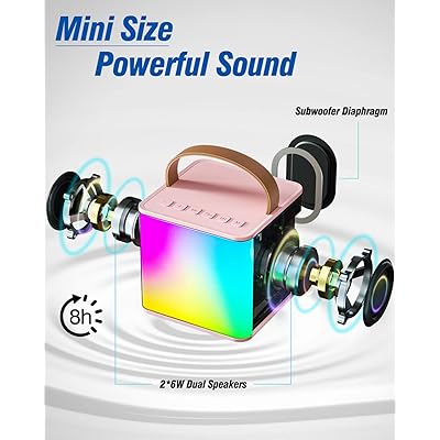 YLL Mini Karaoke Machine for Kids Adults, Portable Bluetooth