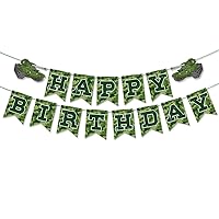 Green Camouflage Birthday Party Banner Boys Military Themed Birthday Party Favor for Kids Birthday Decoration