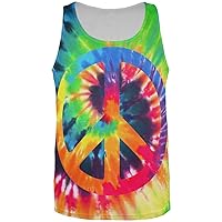 Old Glory Peace Sign Tie Dye All Over Mens Tank Top