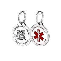 Smart NFC - QR Code Emotional Support Animal ESA Pet ID Tag for Dogs and Cats, Link to Online Pet Profile - Instant Email Alert with Scanned Location(NFC White)