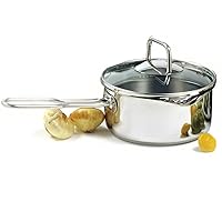 Norpro KRONA 1.5 Quart Vented Sauce Pan with Straining Lid, Stainless Steel