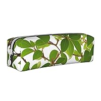 Leaves Pencil Case Pu Leather Cute Small Pencil Case Pencil Pouch Storage Bag With Zipper