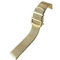 20mm 22mm Stainless Steel Watchband Replacement for IWC Pilot Mark18 Watch Strap (Color : Gold, Size : 22mm)