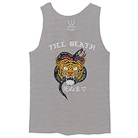Front Tiger Graphic Japanese Till Death Anime Men's Tank Top