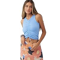 O'NEILL Women's Knit Crop Tank Top with Adjustable Drawcord Detail - Casual Summer Cropped Tanks for Women