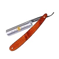 DOVO Gentleman Shave Ready Stainless Steel Straight Razor with Yew Wood Handle, 5/8