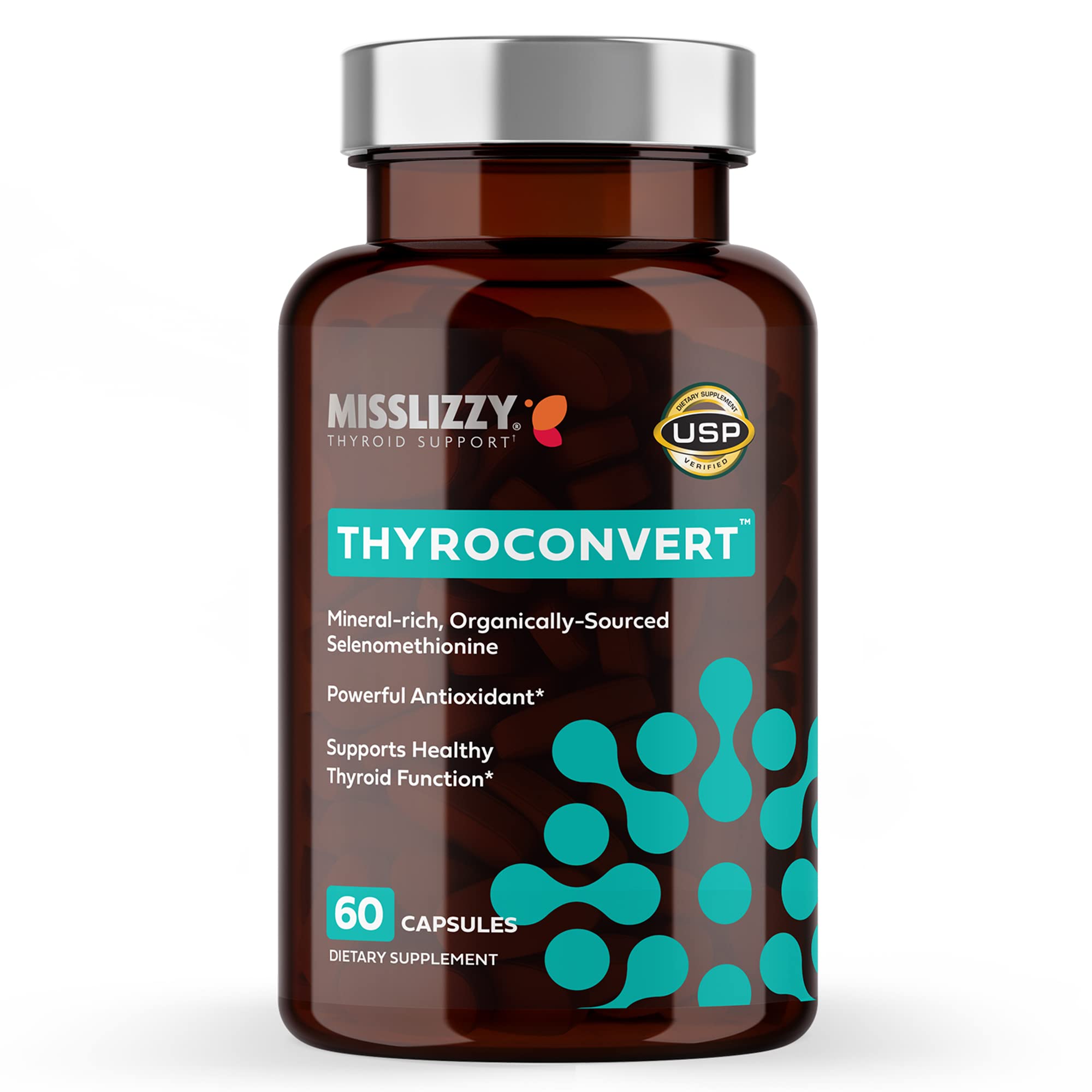 Miss Lizzy ThyroConvert – Organic Selenomethionine for Healthy Liver Function and T4 to T3 Thyroid Hormone Conversion to Boost Metabolism & Energy,...