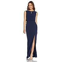Adrianna Papell Women's Beaded Crepe Blouson Gown