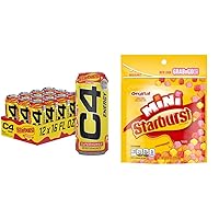 C4 Energy Drink by Cellucor | STARBURST Cherry | Carbonated Sugar Free Pre Workout Performance Drink | 16 oz - 12 Pack Case