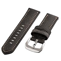 Clockwork Synergy - Gentlemen’s Collection Ss Leather Watch Band Straps 20mm - Brown Bomber - Men Women