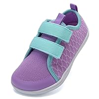 WateLves Toddler Little Kid Wide Barefoot The First Walking Shoes Girls Boys Breathable Lightweight Splay Naturally Minimalist Sneakers(Yulin,23) Purple