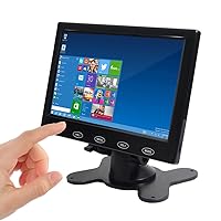 SallyBest® 7 Inch Ultra Thin 16:9 HD 800x480 TFT LCD Color Display Headrest Monitor Touch Button Monitor Screen Support AV HDMI VGA Video Input