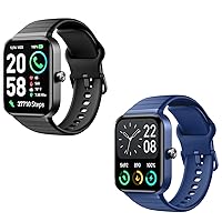 Fitpolo Smart Watch Men Women, 1.8'' Fitness Watches Call Alexa 100+ Workouts SpO2 Heart Rate Monitor Sleep Calorie Step Counter Waterproof Activity Trackers Smartwatches Android iPhone