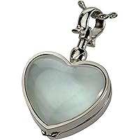 Victorian Glass Heart Locket Cremation Jewelry, 18
