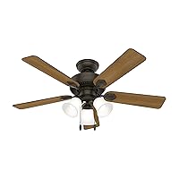 Fan Company, 50881, 44 inch Swanson New Bronze Ceiling Fan with LED Light Kit and Pull Chain