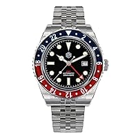 San Martin 40mm Luxury Sports Style Full Luminous GMT Watches Bidirectional Bezel Sapphire Glass Automatic Mechanical Watch
