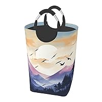 Laundry Basket Freestanding Laundry Hamper birds flying at sunset Collapsible Clothes Baskets Waterproof Tall Dirty Clothes Hamper for Dorm Bathroom Laundry Room Storage Washing Bin