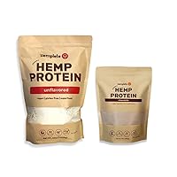 Hemp Protein Powder for Heart and Brain Health, Easy to Digest Drink with Plant Protein for Muscle Building and Recovery, 9 Essential Amino Acids, (Unflavored 40oz and Chocolate 10oz)