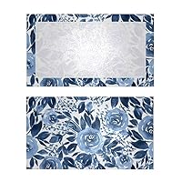 Blue Nightingale Place Cards with Pearl Shimmer - Flat Style - Set of 50 - Party Supplies for Seating, Weddings, Dinner Functions and Events