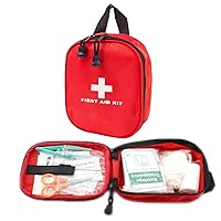 Portable First Aid Bag Kits - Travel Med Pouch Storage Case Includes Emergency & Survival Supplies