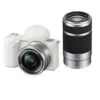 Sony ZV-E10 Mirrorless Interchangeable Lens Vlogging Camera with 16-50mm Lens, Black - Bundle with E 55-210mm f/4.5-6.3 OSS High Definition Telephoto Lens