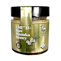 Raw Manuka Honey UMF 15+, MGO 515+, 100% Natural, Unpasteurized, Glass Jar, 8.8 oz (250g), Certified, New Zealand