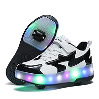 Kids Roller Skates Light up Shoes with Double Wheel Shoes LED USB Charging Roller Sneakers for Girls Boys Birthday Christmas Day Best Gift
