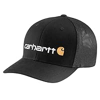 Carhartt Men's Rugged Flex Fitted Canvas MeshBack Logo Graphic Cap