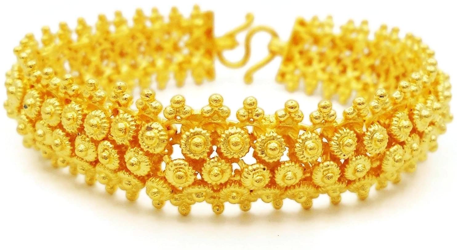 Thai gold Jewelry Pikun Flower Lai Thai Gold Plated Bangle 22k 24k Thai Baht Yellow Gold Filled Bracelet