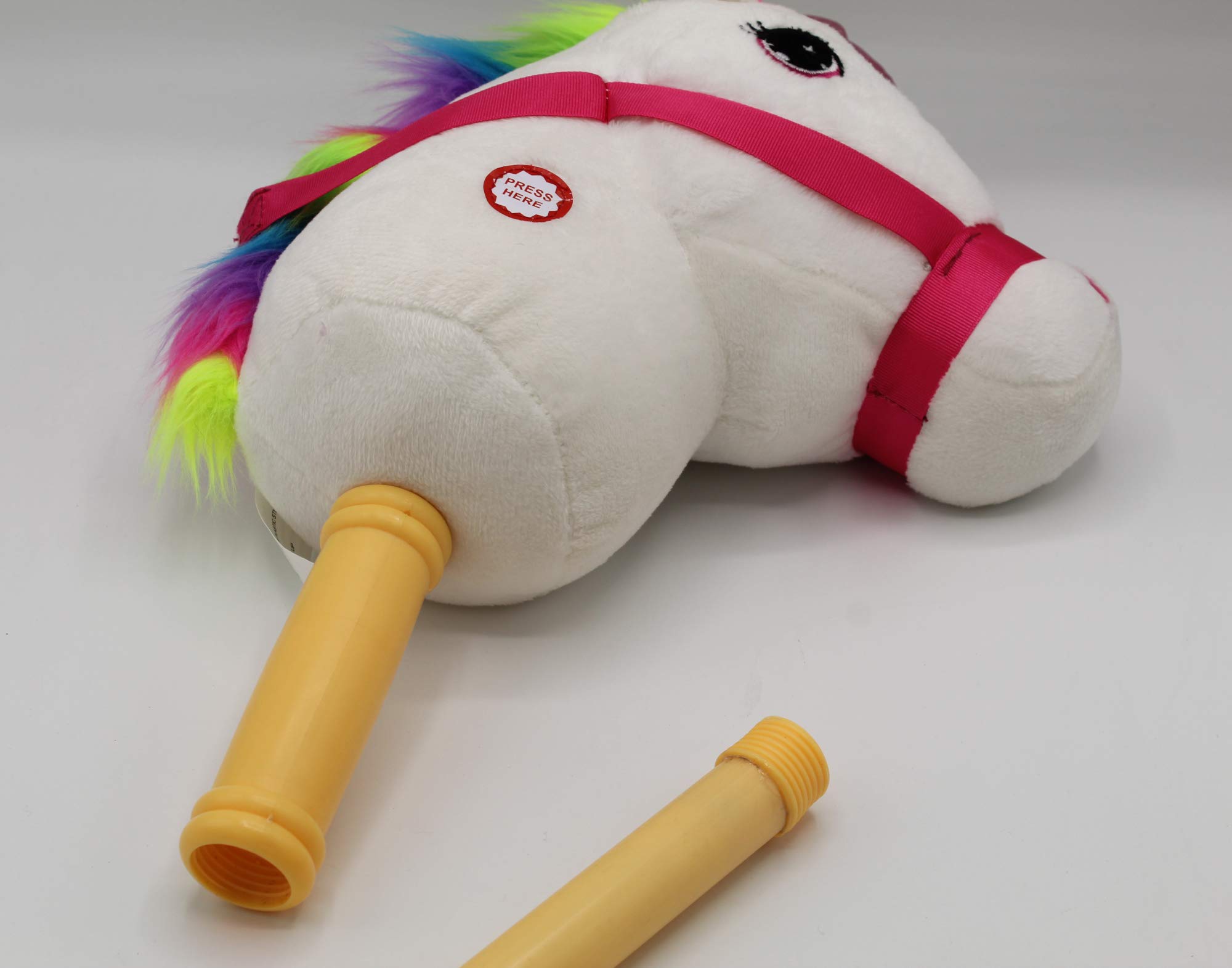 PonyLand: White Unicorn Stick Horse, Sound Effects That Make The Unicorn Come to Life, Sturdy 2 Piece Stick That Screws Together, for Ages 3 and up