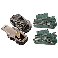 Hide-a-Spare-Key Fake Rock, Looks & Feels like Real Stone and Plant Clips, Green Tomato Clips for Plant Support 40 PC - RamPro