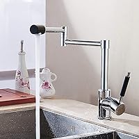 HIGOH Faucets,Mixer Tap The Copper European Rotary Tank Washing Dishes in a Bathtub Faucet Foldable Kitchen Sink Hot and Cold Water Faucet