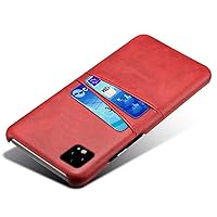 Google Pixel 4 XL Case, Premium PU Leather Ultra Slim Shockproof Back Bumper Phone Case Cover with Card Slot Holder for Google Pixel 4 XL Phone Case (Red)