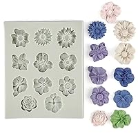 Flower Polymer Clay Molds, Polymer Clay Molds for Jewelry Making, Daisy Miniature Flower Silicone Molds for - Candy Chocolate Cupcake Soap Crafting Projects Cake (11Flowers)
