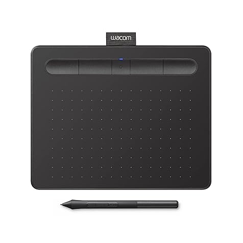 Intuos Small Bluetooth Graphics Drawing Tablet, 4 Customizable ExpressKeys, Portable for Teachers, Students and Creators, Compatible with Chromebook Mac OS Android and Windows - Black