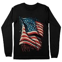Cool American Flag Long Sleeve T-Shirt - USA Themed Clothing - Patriotic Apparel