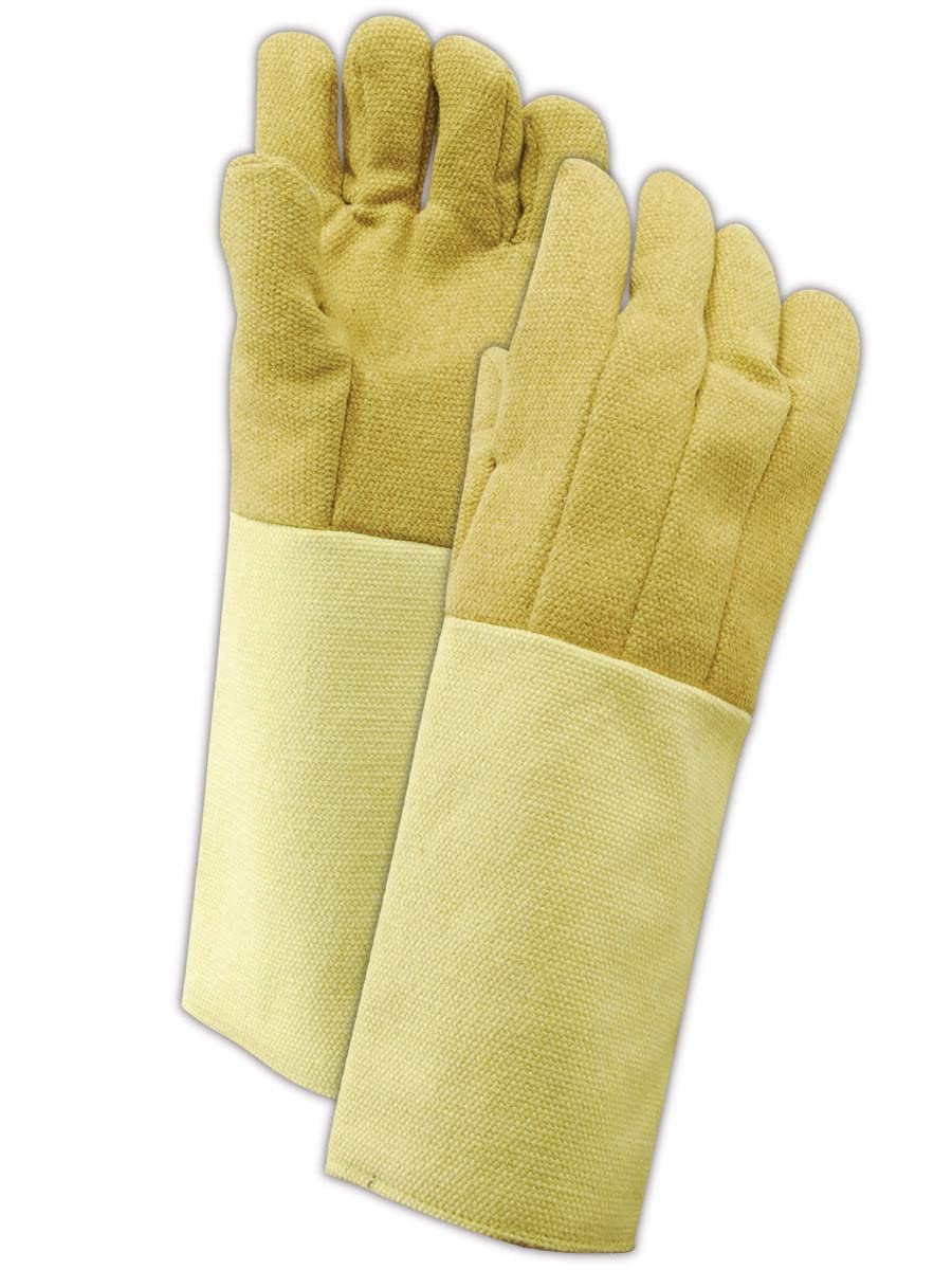 MAGID Extra-Heavyweight Norbest & Goldenbest High-Heat Gloves, 1 Pair, 18” Long, Tan, KB1318WL